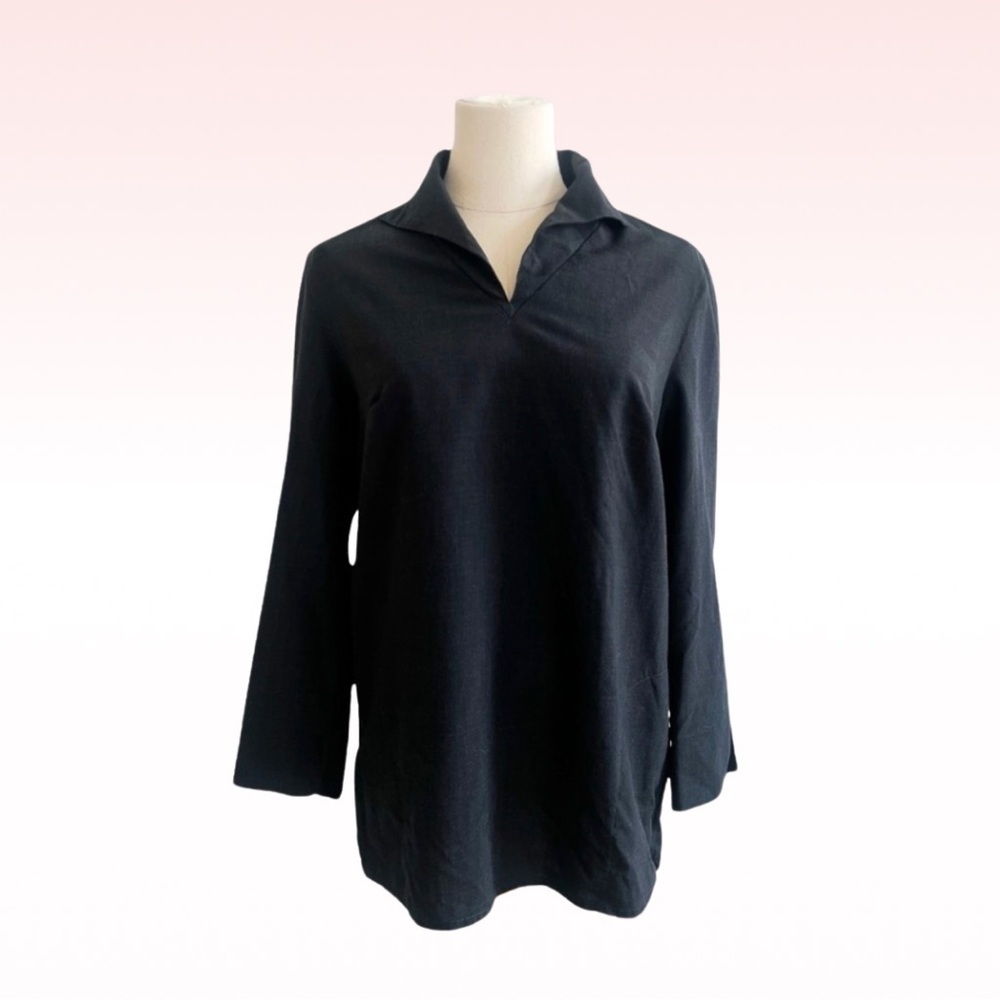 LOUIS VUITTON Uniform Collared Wool Top (Sz 38)